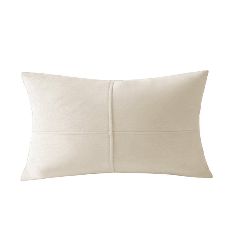 (Couvertures seulement) Ensemble de 2 housses de coussin rectangulaires à sections égales, Crème
