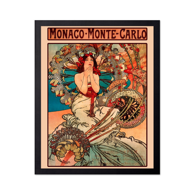 Monaco Monte Carlo No2, H 16 po x l 20 po, Affiche, Cadre noir