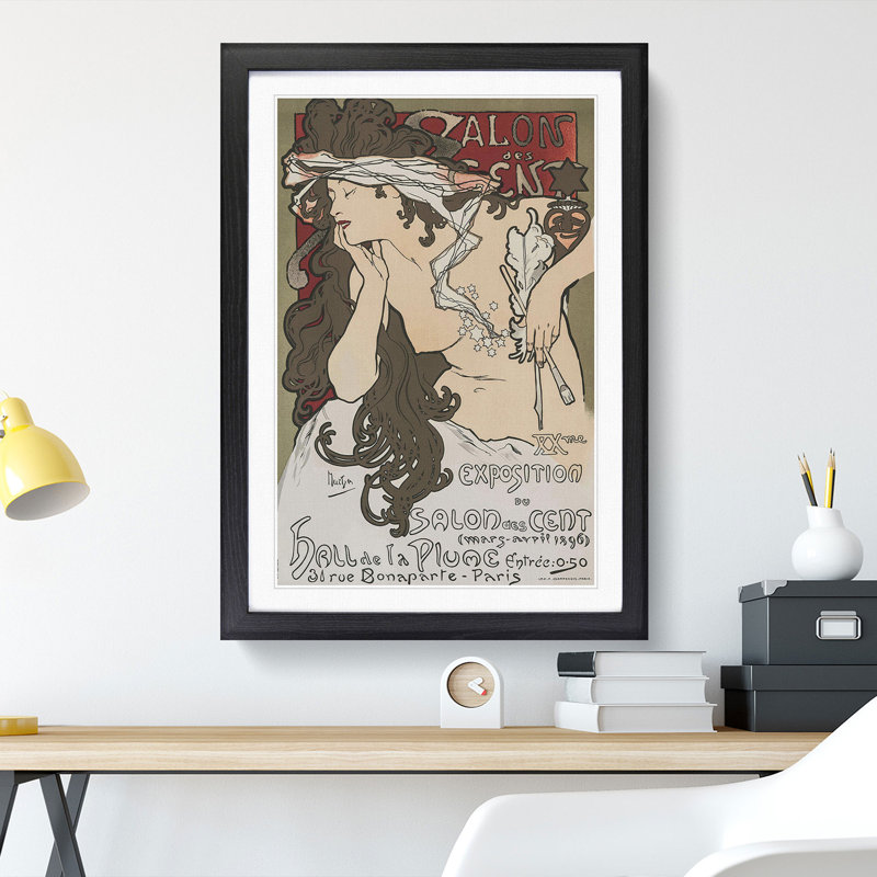 Salon des Cent Vol.2 by Alphonse Mucha - Picture Frame Graphic Art, Black Framed, 48cm H x 36cm W x 2cm D