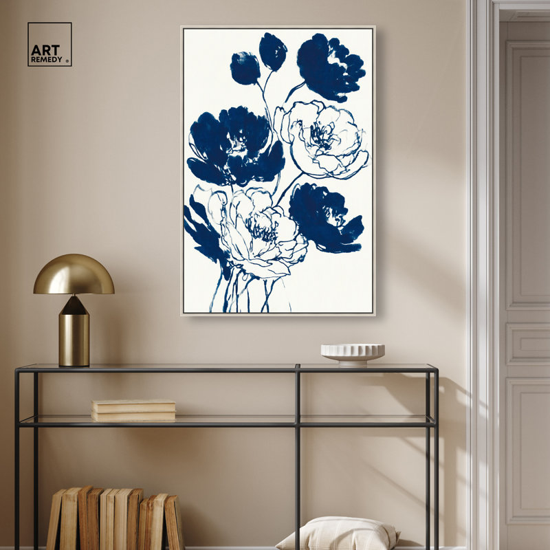 «Inkwell Anemone II», reproduction d'art sur toile encadrée par Art Remedy, cadre argenté, 24 x 36, 37"H x 25"W, Silver Frame