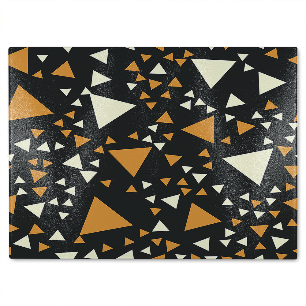 Triangles On Glass Chopping Board