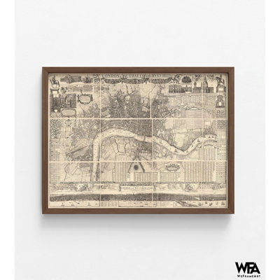 «London England 1682» par Vintage Cartes, carte antique de Londres, impression de carte du Royaume-Uni, bibliothèque antique, impression d'art mural, Angleterre