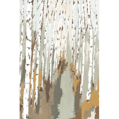 Sage Neutral Birch Trees - Wrapped Canvas Painting