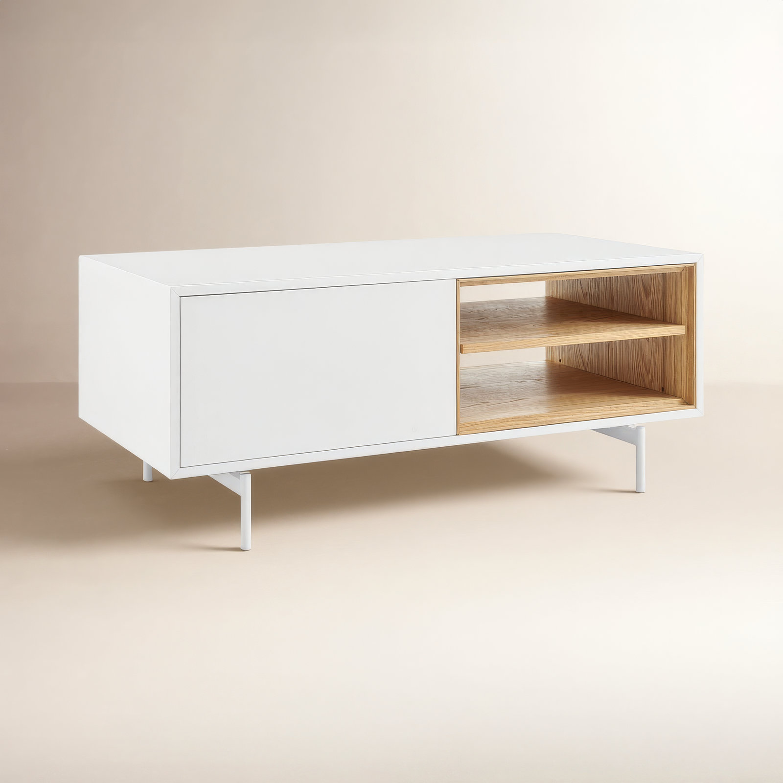 Ikram 47" Oak Coffee Table with Storage
