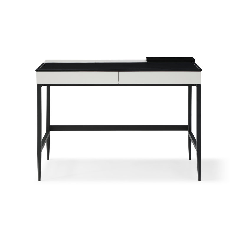 43.3" Width Writing Desk with Storage, White