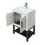 Meuble-lavabo de 24 po avec lavabo en céramique blanc lisse, robinet à un trou et 2 portes pour améliorer l'utilité