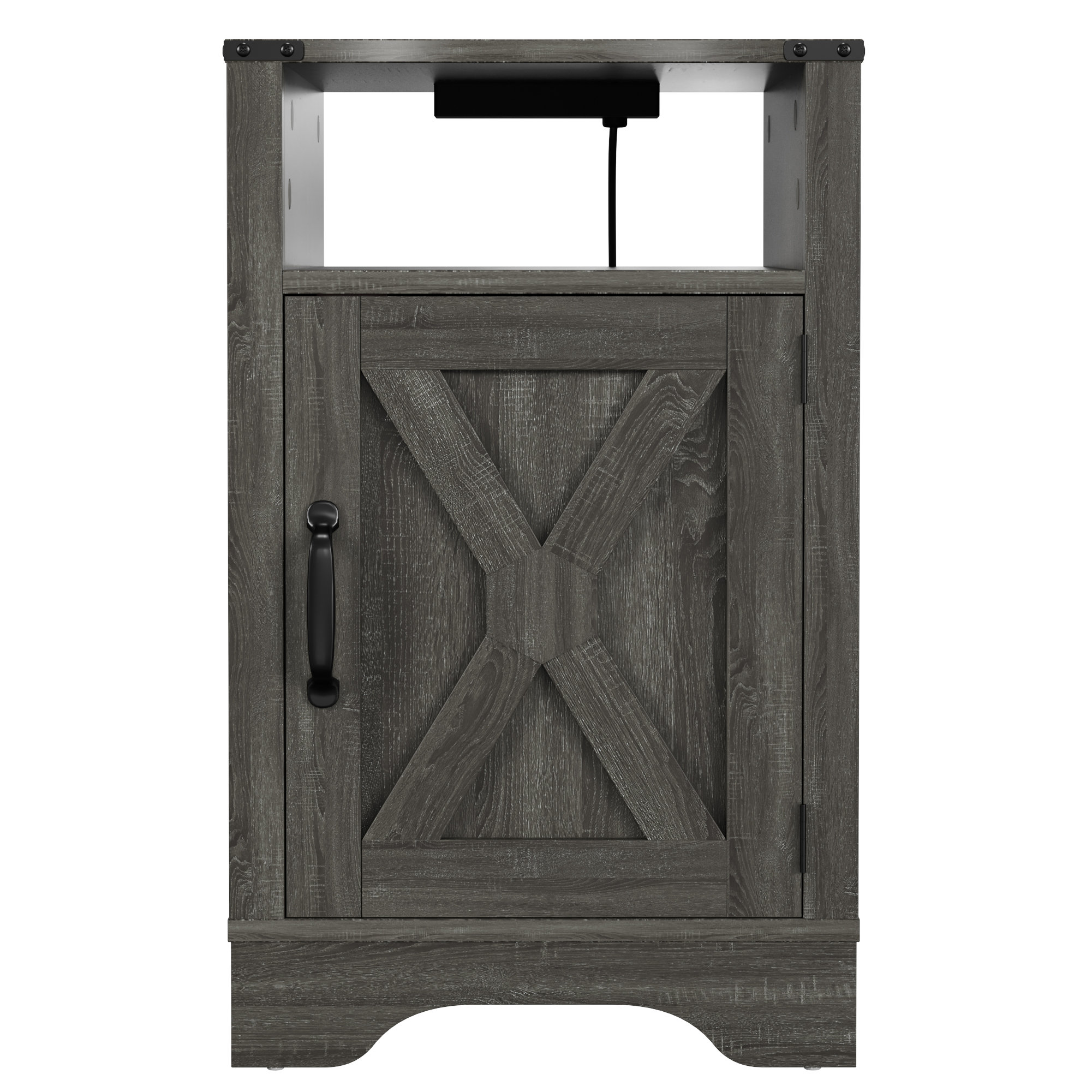 Mercer41 Farmhouse Nightstand Side Table, Wooden Rustic End Table, Tall ...