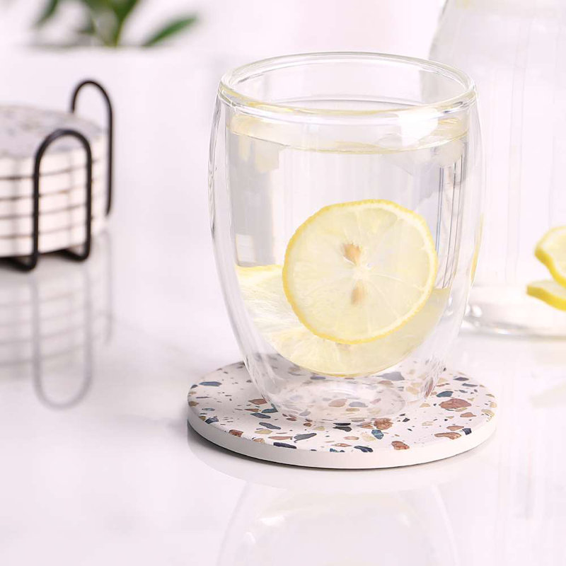 Ensemble de sous-verres avec support