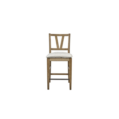 Chaise de comptoir en bois massif, style amande, dossier à lattes, placage robuste, assise en jonc tressé, coussin amovible en tissu à nouer, finition chaleureuse, 45,7 cm de profondeur, 55,9 cm de largeur, 101,9 cm de hauteur, poids : 7,9 kg.
