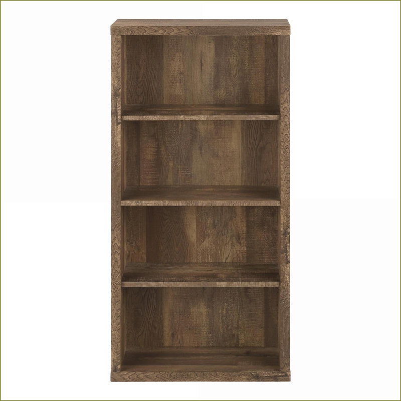Bibliothèque à 5 niveaux H 47,5 "ajustable brun noyer contemporain pour bureau / chambre à coucher | Panneau de particules | Noyer brun