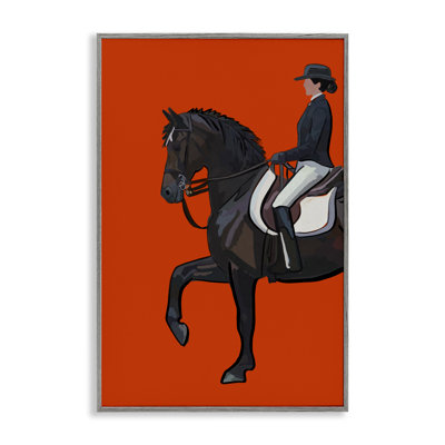«Jockey & Horse on Orange», art giclée par Amelia Noyes