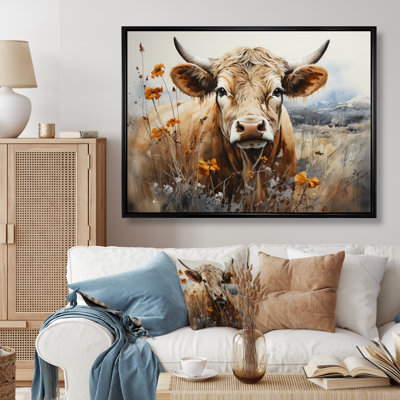 Wyre Cow In The Meadow III - Cow Canvas Prints