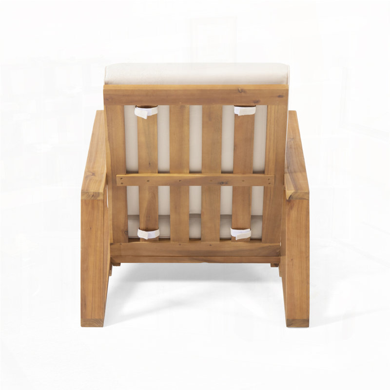 Outdoor Acacia Wood Armchair, Beige