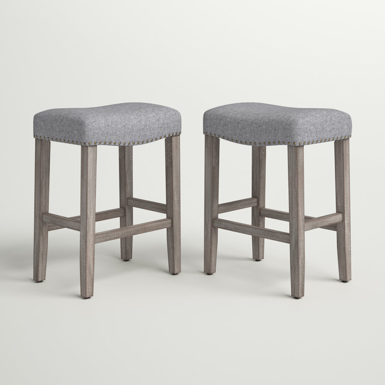 Ileana Upholstered Counter Stool with Solid Wood Frame