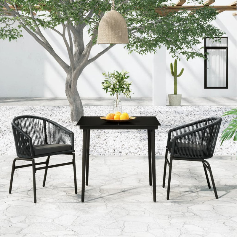 Janaina Rectangular 2 - Person Dining Set, 23.23" x 31.5" x 29.13", Gray