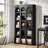 Set of 2 Modern 5-Tier 70.87-Inch Wood Farmhouse Home Office Bookshelf Bookcase Open Large Storage 2PCS！-1418176250