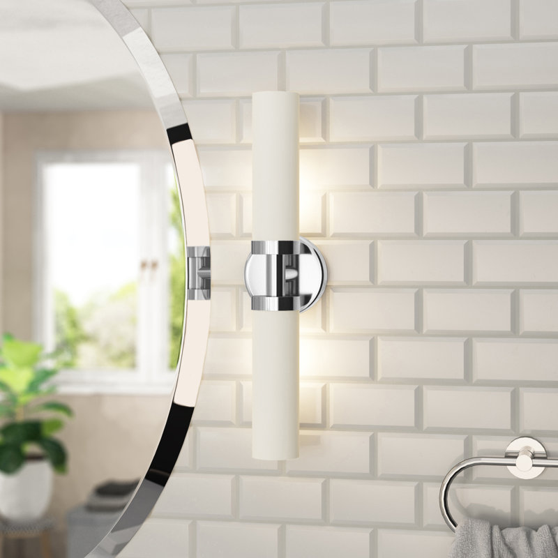 Charlesha 2-Light Dimmable Bath Bar, Polished Chrome