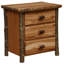 Table de chevet à trois tiroirs Fireside Lodge Hickory Log XL - Cognac-448274297