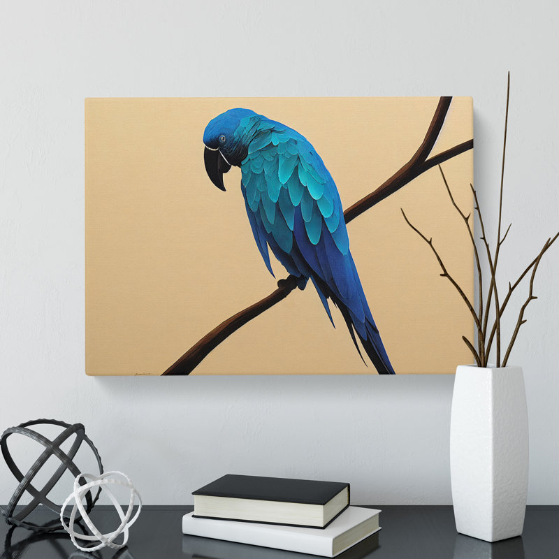 Perched Parrot - Wrapped Canvas, 50cm H x 76cm W x 3cm D