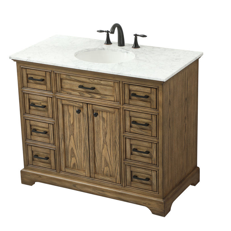 Ensemble de meuble-lavabo simple 42 po Hermes, Brun foncé