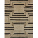 Geometric Area Rug in Black/Sand