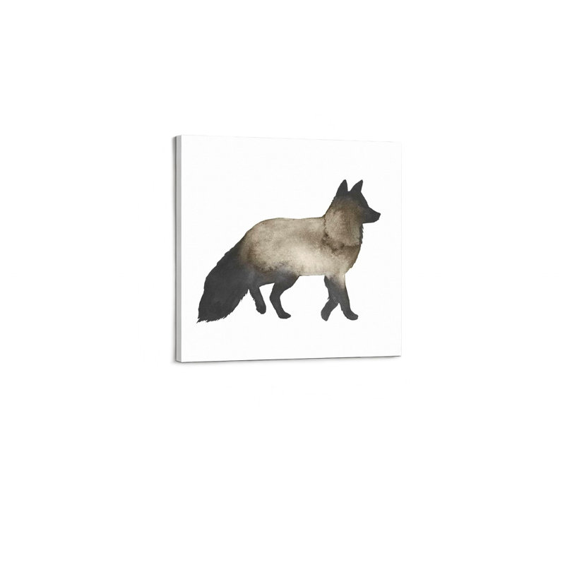 Impression sur toile de renard gris, sépia gris