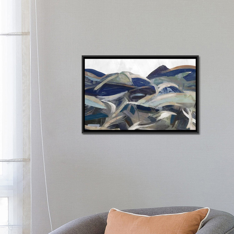«Gesture Land II» par PI Galerie - Wrappe, reproduction d'art sur toile, H 40 po x l 60 po x P 1,5 po, Toile avec cadre noir