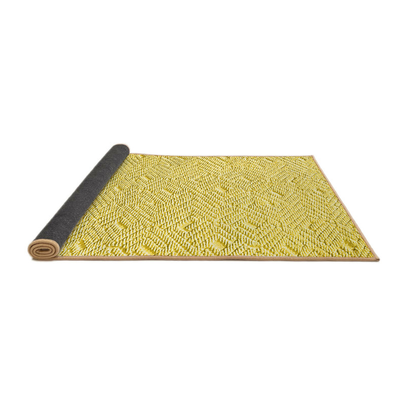 Oriental Machine Made Power Loom Wool/Polyester Area Rug in Yellow, Rectangle 2' x 3'