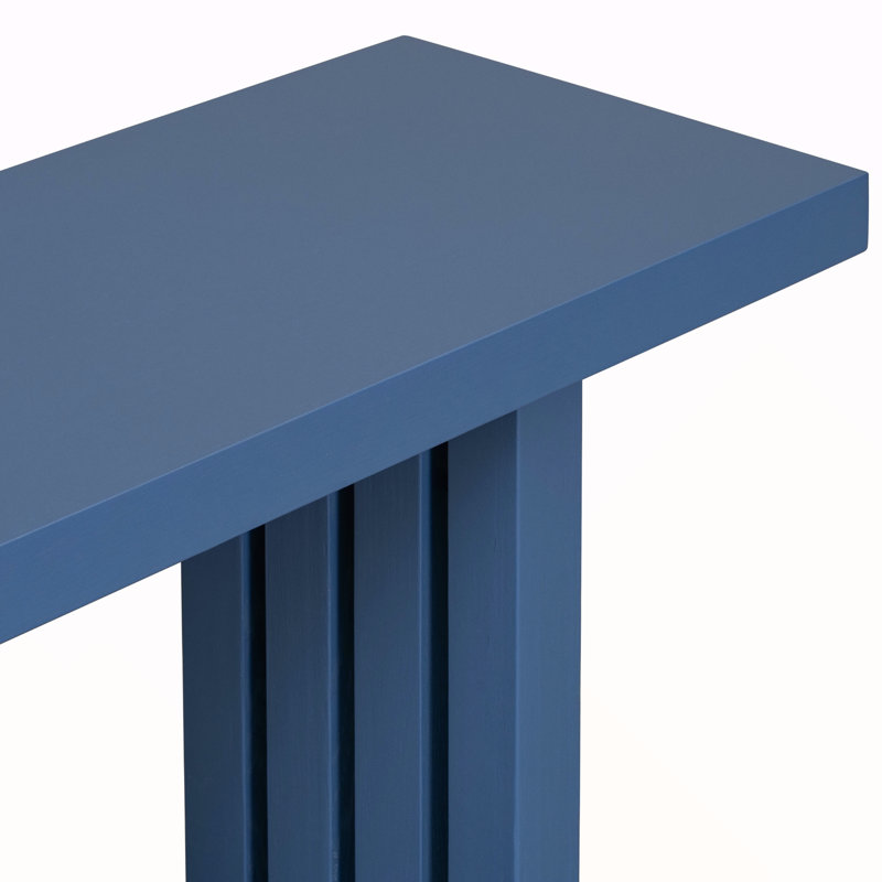 Console en placage de chêne de conception unique avec des formes latérales distinctives, Marine