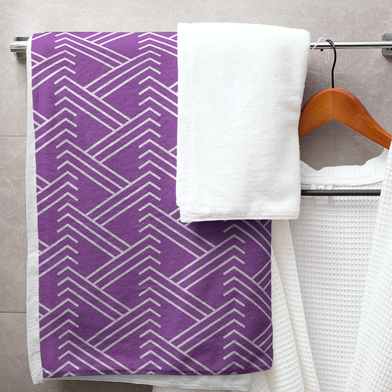 Jordao Bath Towel, Mauve/White