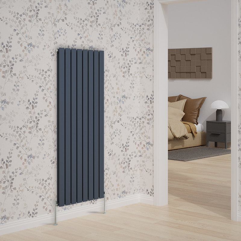 Vertical Double Flat Panel Radiators, Anthracite, 1600cm H x 544cm W x 52cm D