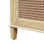 Caspian Modern Coastal Solid Wood Rattan Bathroom Vanity with 5 Drawers & Ceramic Sink