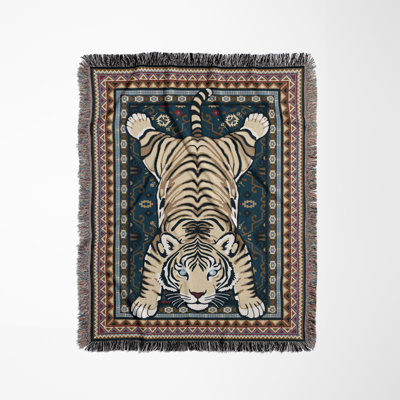 Jeté en mélange de coton Roy Tiger