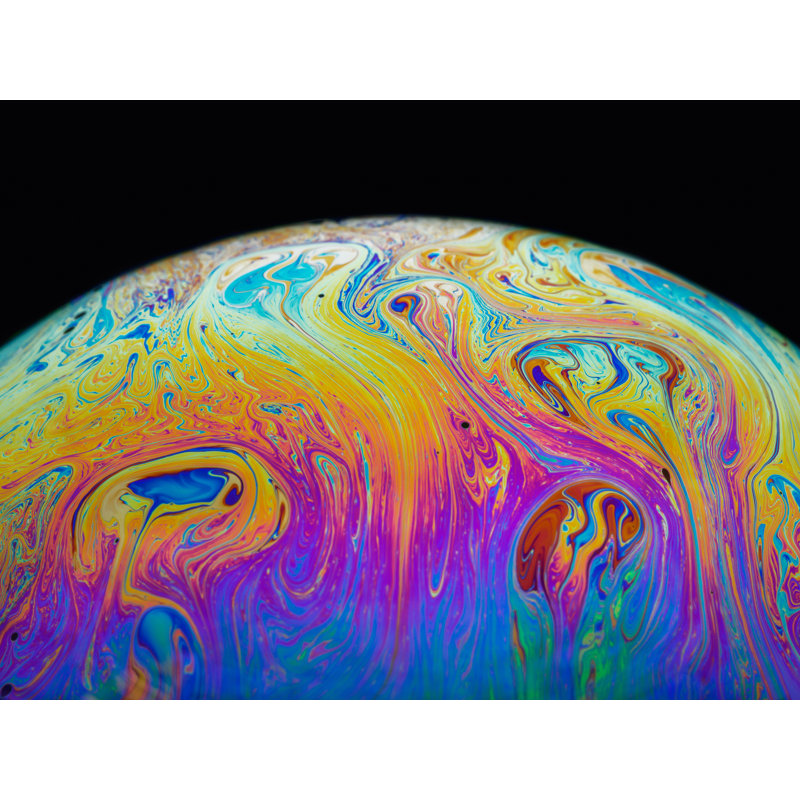 Soap Bubble Close Up Print by Philippe Monthoux, 16" H x 20" W, Black Framed Paper