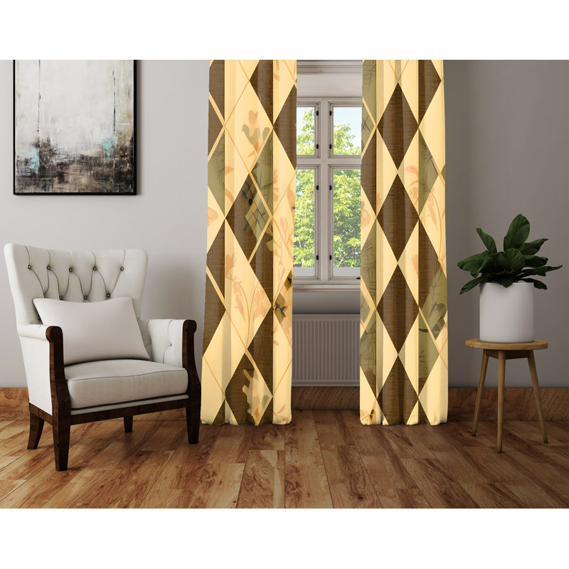 Paire de rideaux semi-transparents en polyester, L 56 po x L 78 po