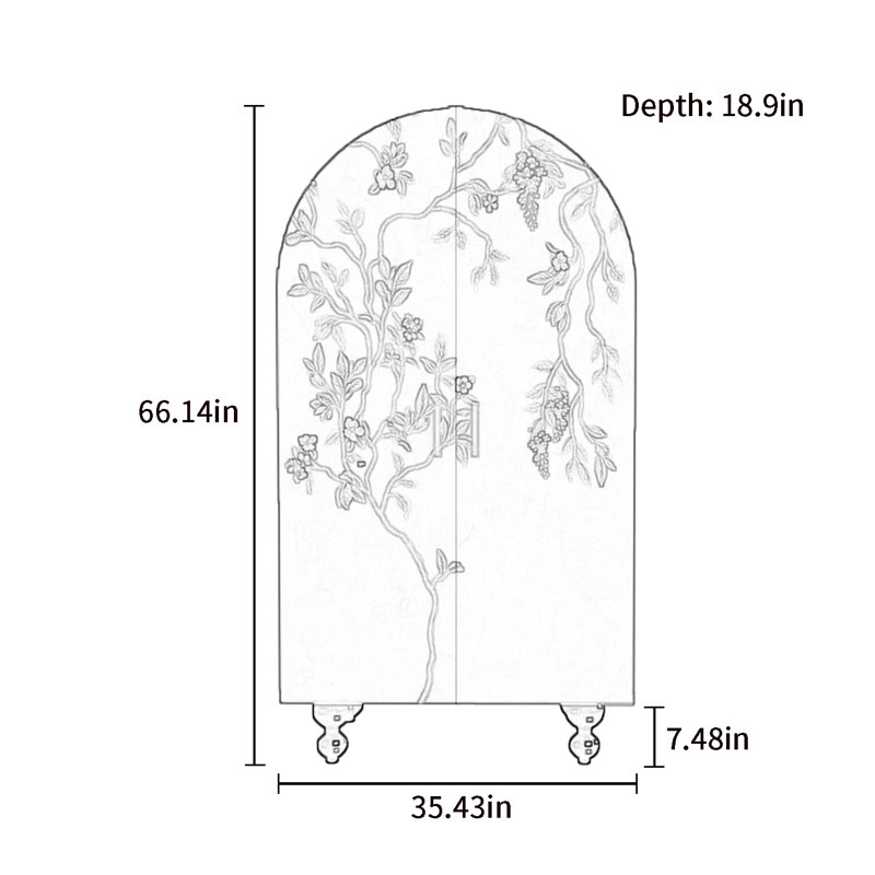 Arched Wardrobe Storage Cabinet for Bedroom