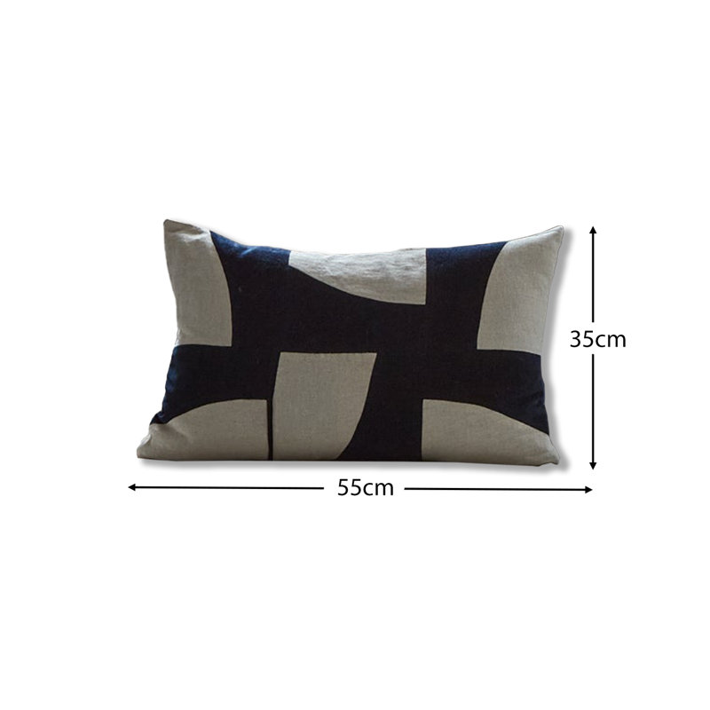Dannis Throw Pillow Cover, Ink