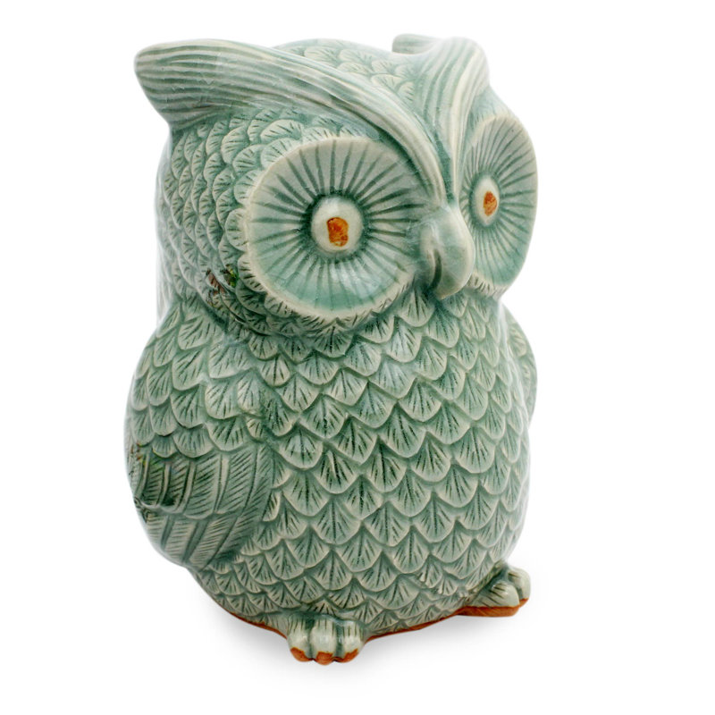 Statue Céladon Besly Wise Owl