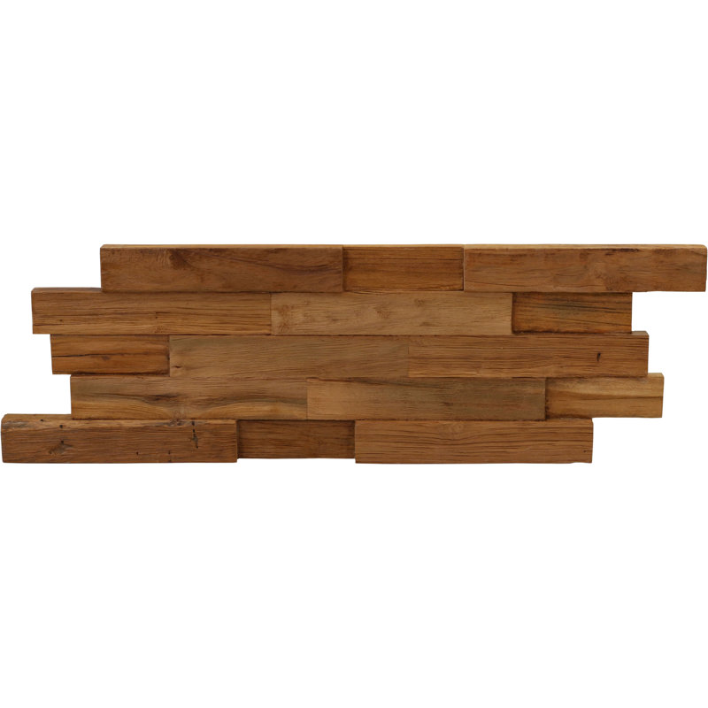 Reclaimed Teak Wood Wall Tile Decor for Bathroom and Kitchen