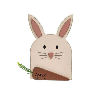 Layered Bunny Head w/Spring Carrot Easel