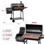 Barbecue au charbon en forme de baril avec fumoir et table d'appoint Royal Gourmet