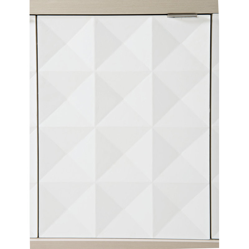 78" Gray and White Faux Anigre Buffet with 2 Drawers