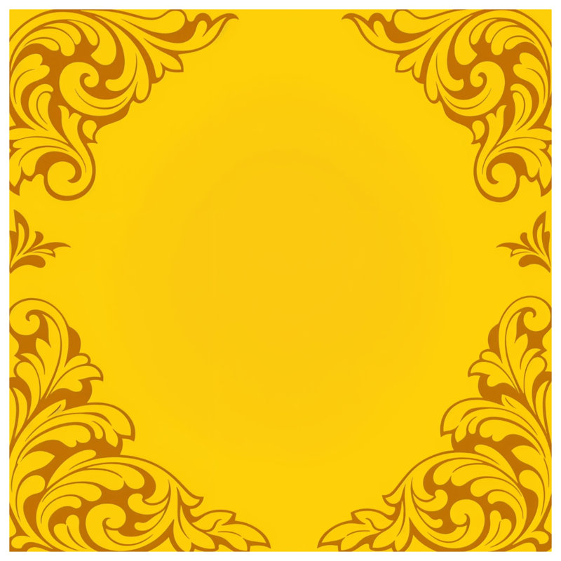Couvertures de coin jaunes ornées, 50in W x 60in H