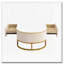 Table basse ovale avec tiroirs, profil courbé