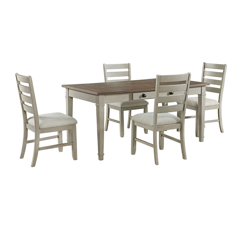 Table de salle à manger Pena, Ensemble de cinq pièces : table, quatre chaises