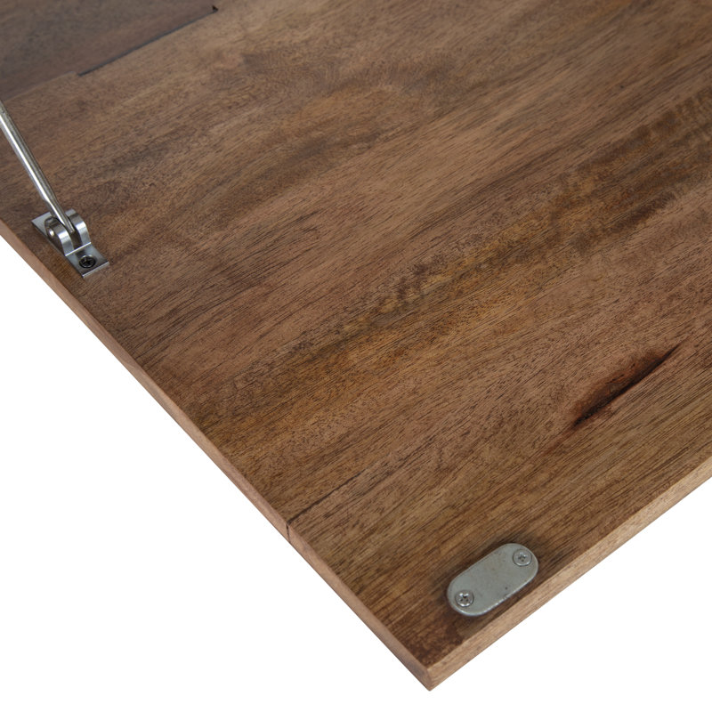 Aerick Foldable Solid Wood Floating Desk, Rustic Brown