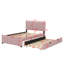 Lit plateforme double en velours avec tiroir gigogne coulissant simple-1875681960