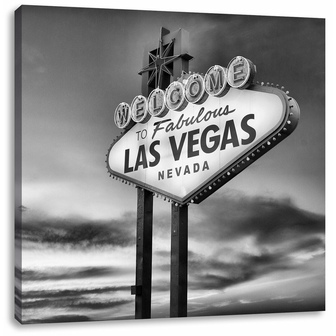 Leinwandbild Las Vegas Schild in der Dämmerung