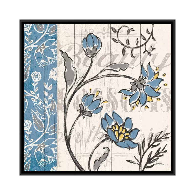 «Blooming Season II», impression sur toile tendue, H 37 po x l 37 po x P 1,5 po, Toile encadrée noire, Pas de tapis