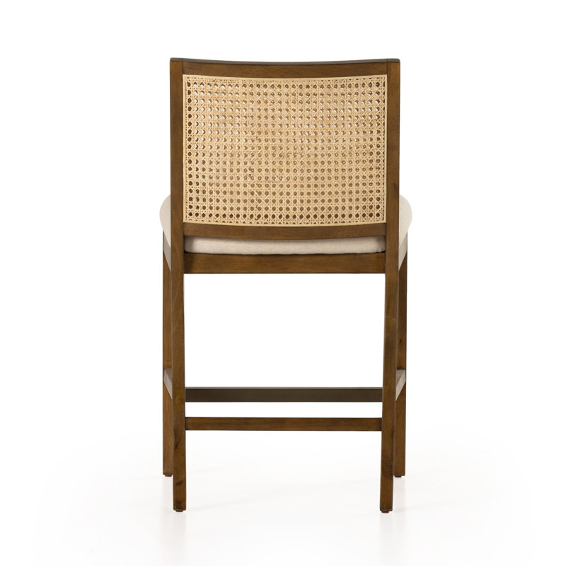 Antonia Upholstered Bar Stool, Brown/Natural/Taupe, Counter Stool (27" Seat Height)
